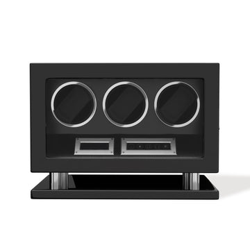 Genius Series - 3 Slot Watch Winder | with integrated fingerprint lock | Smart LCD touch screen | in black